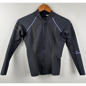 PrAna Women long Sleeve Wet Jacket Suit Black Shortie Neoprene Sz Medium ZIP Up